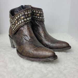 Old Gringo Mini Belinda Womens Boots  Size 9B Black Studded Western Ankle Shoes